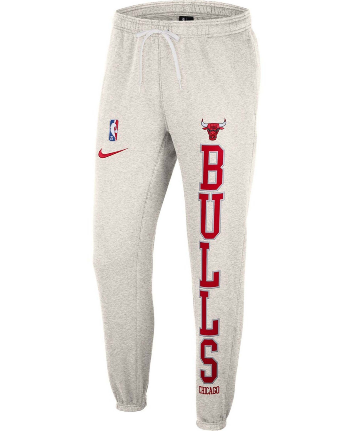 Nike Men's Oatmeal Los Angeles Lakers 75th Anniversary Courtside Fleece Pants In Ash,red