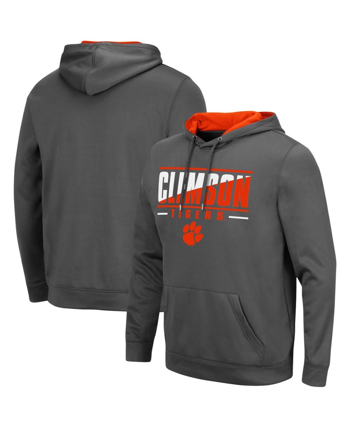 Colosseum White Clemson Tigers Slash Stack 2.0 Pullover Hoodie In White