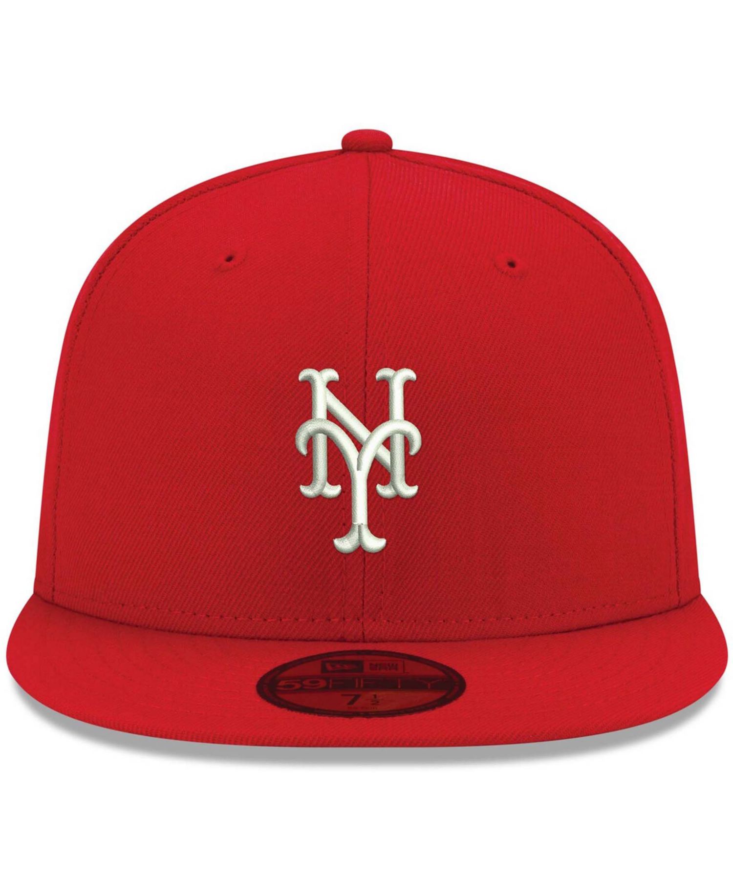Men's Red New York Mets Logo White 59FIFTY Fitted Hat