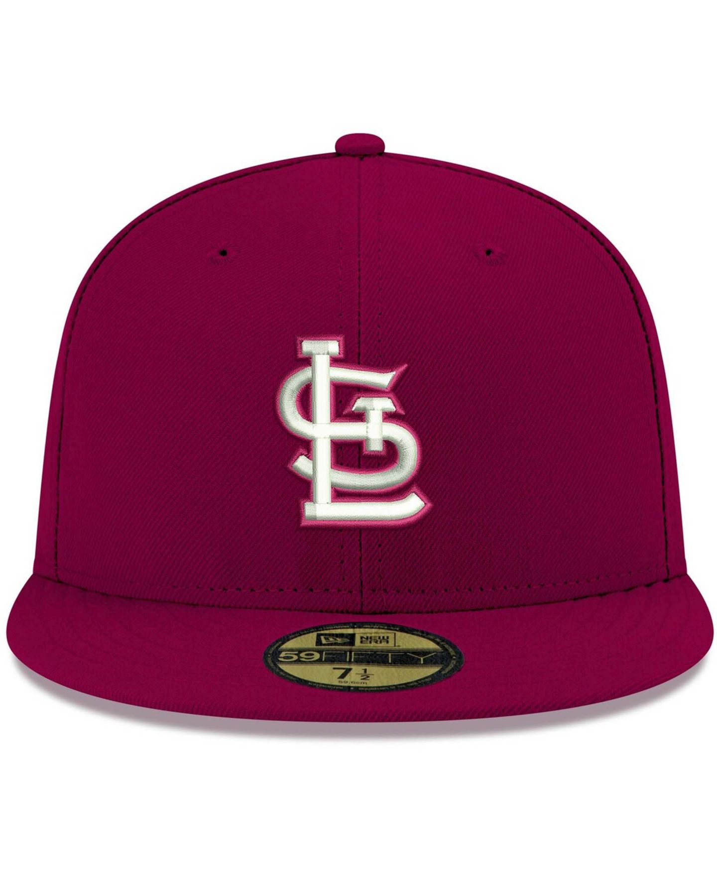 Мужская кепка New Era Cardinal St. Louis Cardinals Logo White 59FIFTY Fitted Hat — фото 3