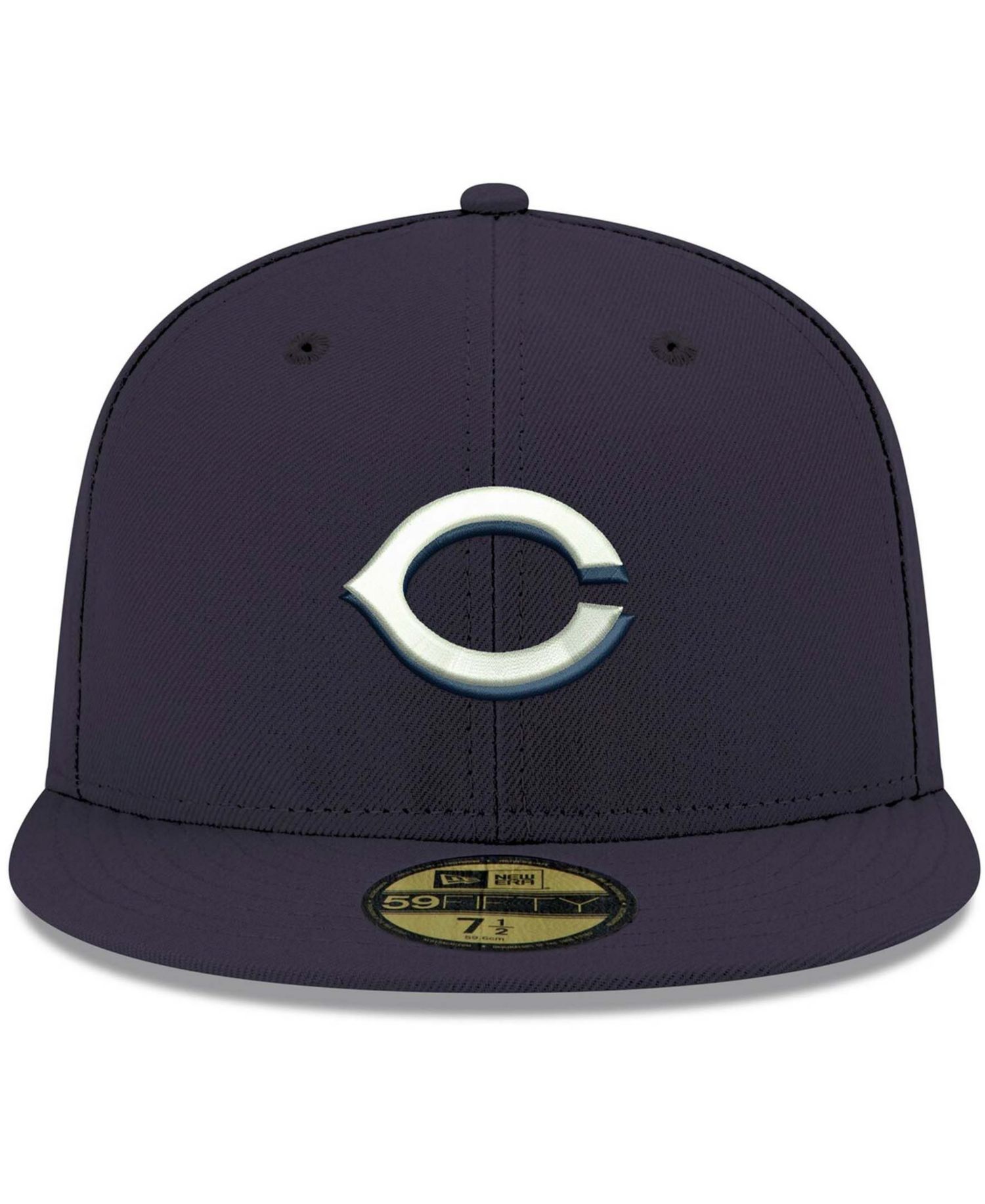 Men's Navy Cincinnati Reds Logo White 59FIFTY Fitted Hat