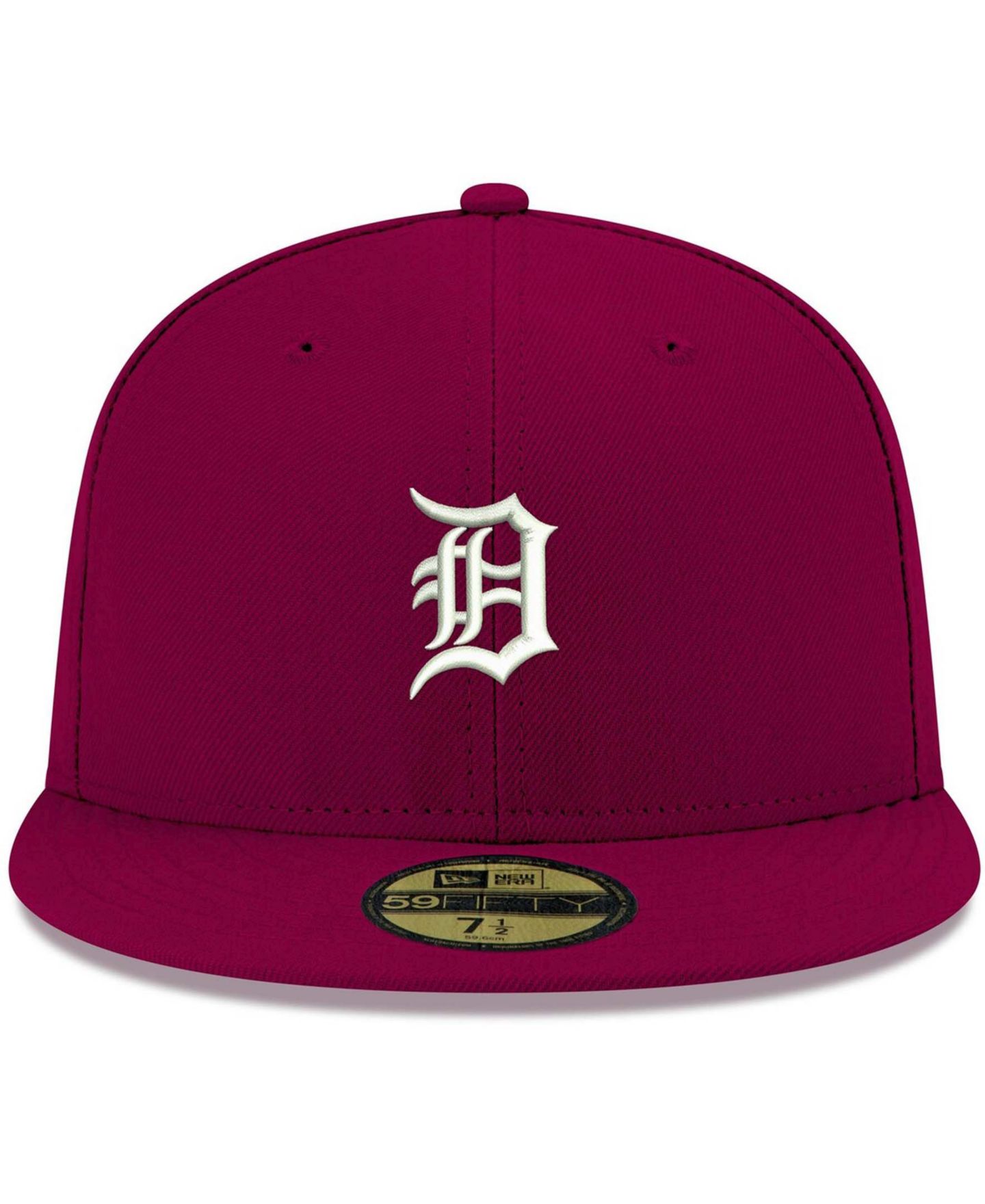 Мужская кепка New Era Cardinal Detroit Tigers Logo White 59FIFTY Fitted Hat — фото 3