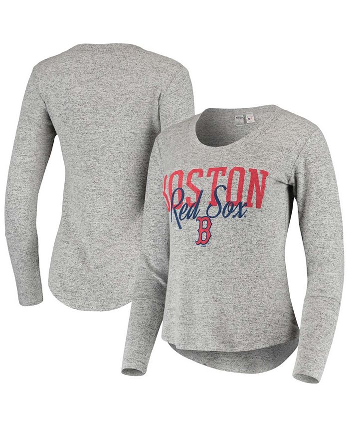 Concepts Sport Women's Heathered Gray Boston Red Sox Tri-Blend Long Sleeve T -shirt - Macy's