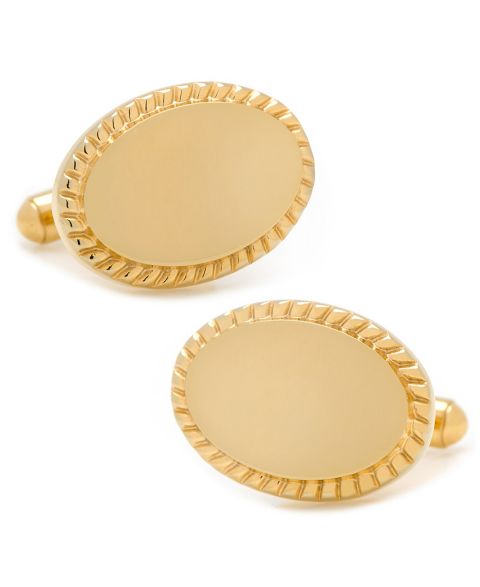 Мужские запонки Cufflinks Inc. Ox and Bull Trading Co. Rope Border Oval Engravable Cufflinks