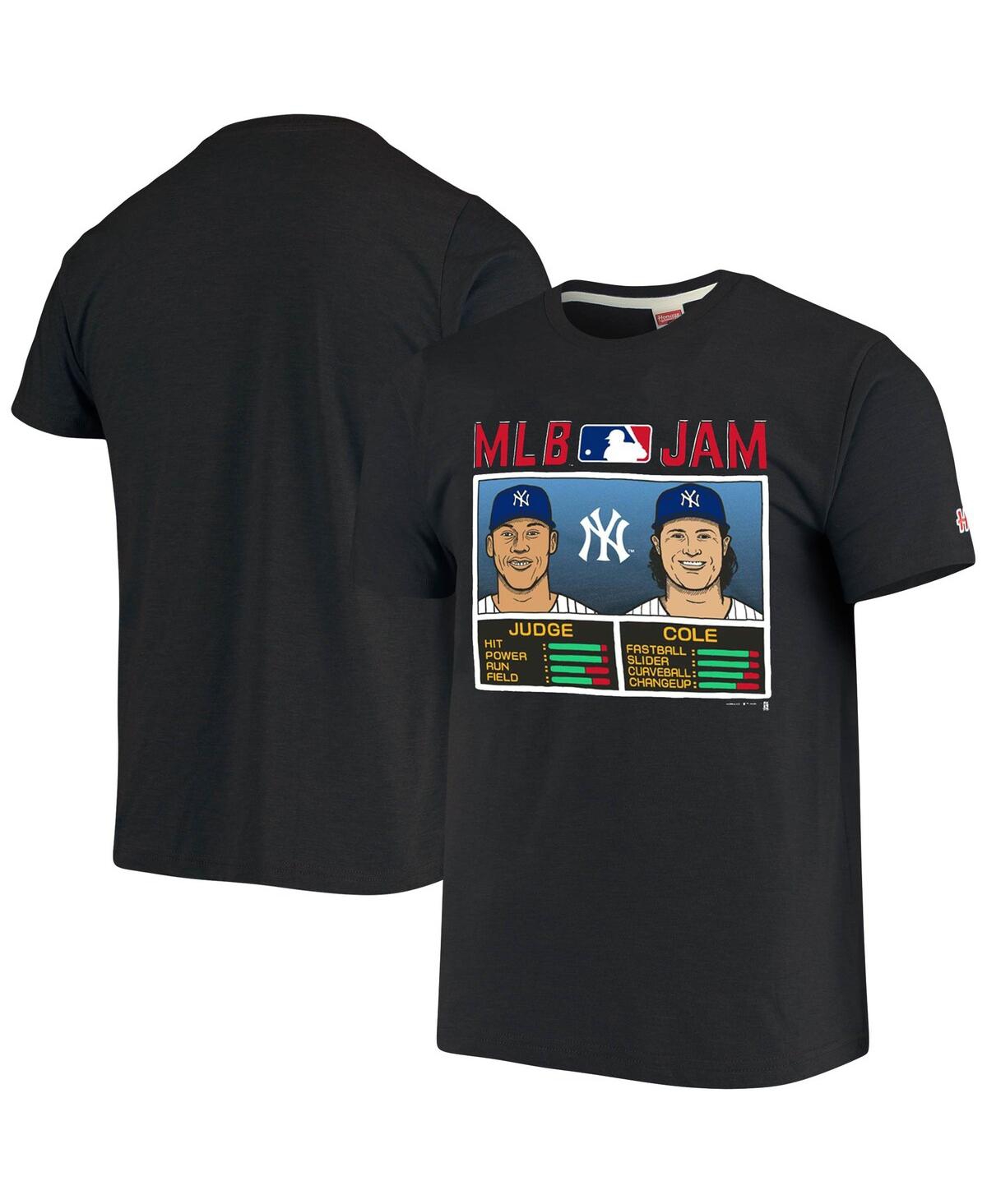 Shop Homage Men's Gerrit Cole Aaron Judge Heathered Charcoal New York Yankees Mlb Jam Player Tri-blend T-shirt In Heather Charcoal
