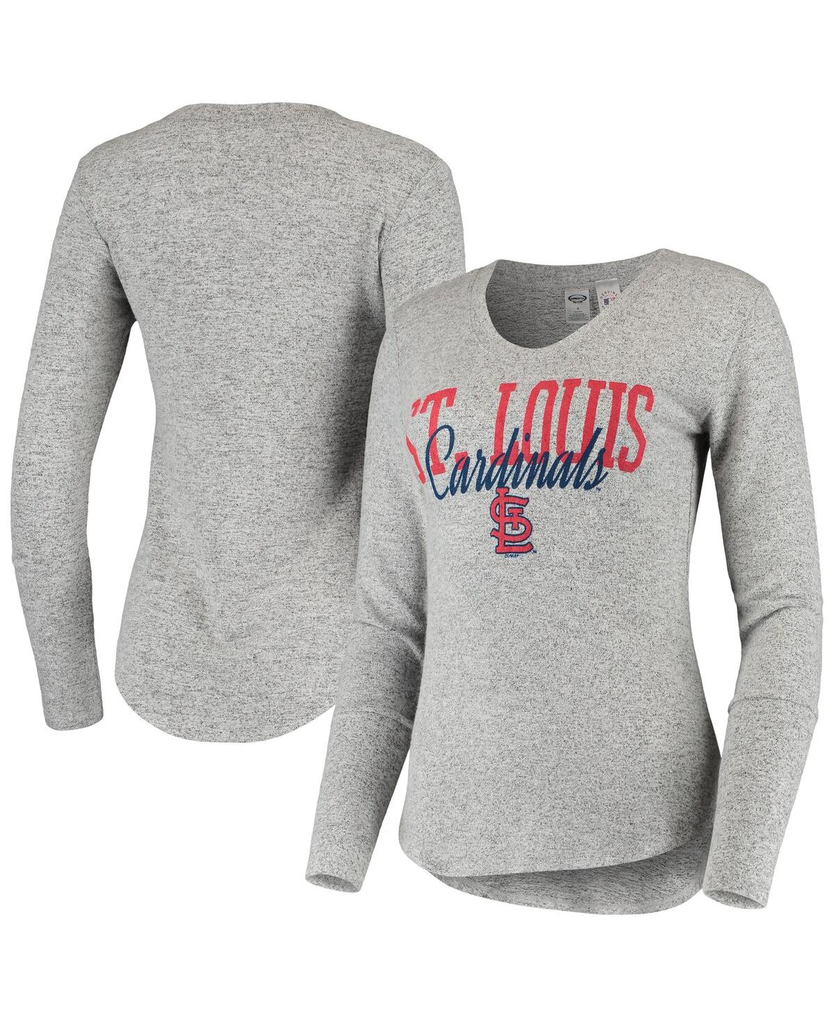 Women's Heather Gray St. Louis Cardinals Tri-Blend Long Sleeve T-Shirt - Gray