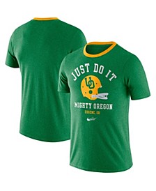 Men's Green Oregon Ducks Vault Helmet Tri-Blend T-shirt