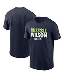 Men's Russell Wilson College Navy Seattle Seahawks Player Graphic T-shirt
