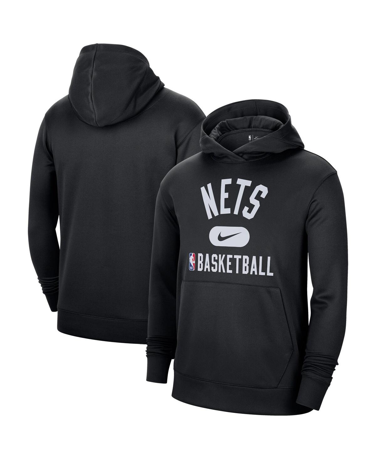 Shop Nike Men's  Black Brooklyn Nets 2021-2022 Spotlight On Court Performance Practice Pullover Hoodie