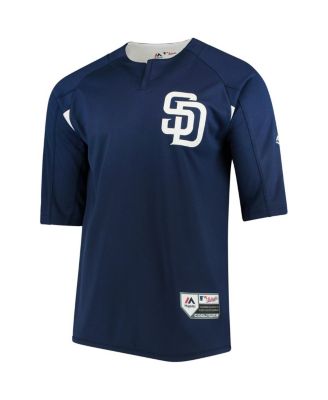 Men's Navy and White San Diego Padres Authentic Collection On-Field 3 and 4-Sleeve Batting Practice Jersey