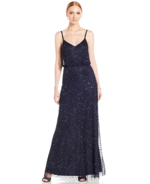 Adrianna Papell Beaded Blouson Gown