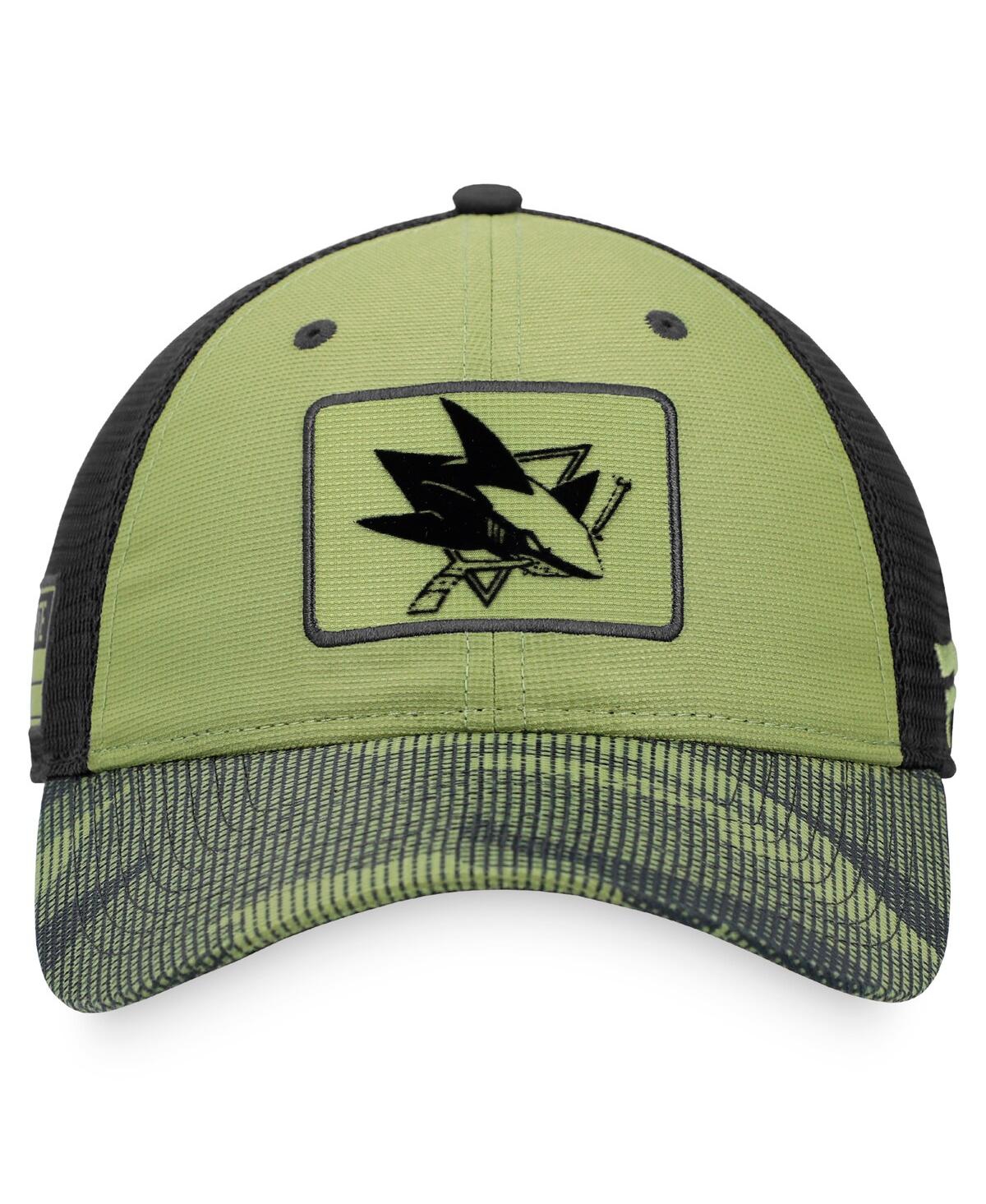Shop Fanatics Men's Camo And Black San Jose Sharks Military Appreciation Snapback Hat In Camo,black