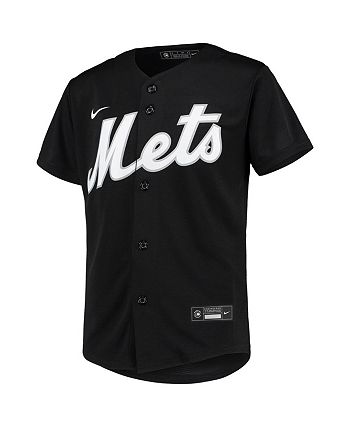 Nike Big Boys Black and White New York Mets Replica Team Jersey - Macy's