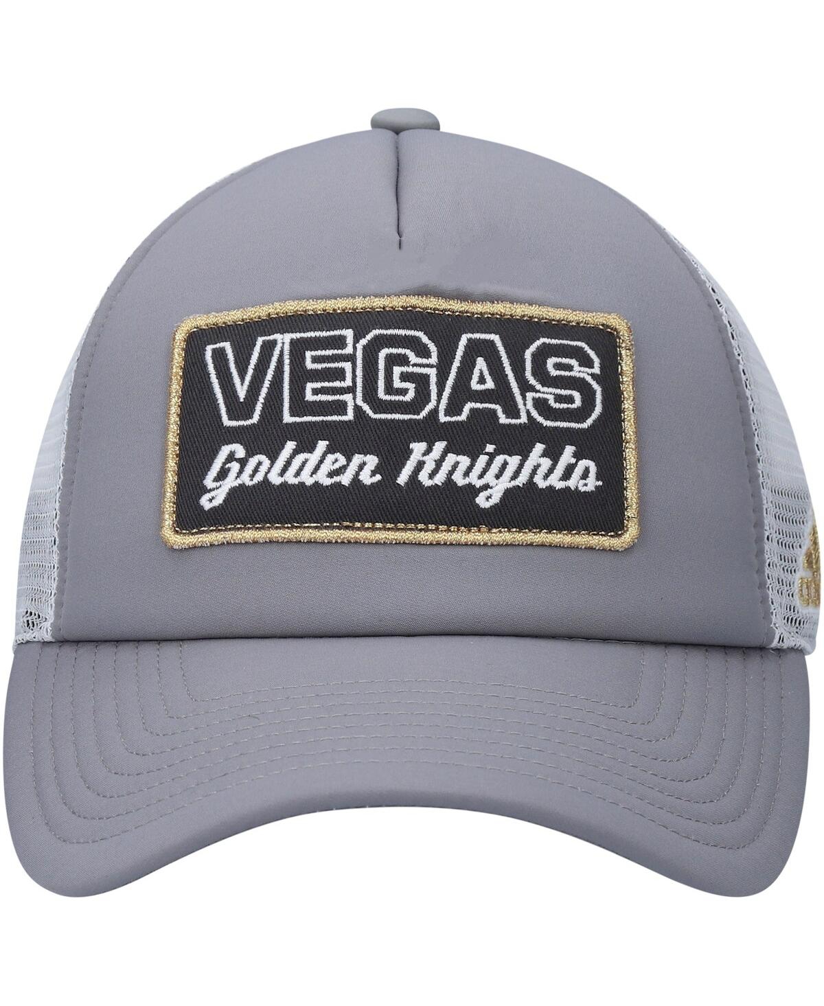 Shop Adidas Originals Men's Gray, White Vegas Golden Knights Locker Room Foam Trucker Snapback Hat In Gray,white