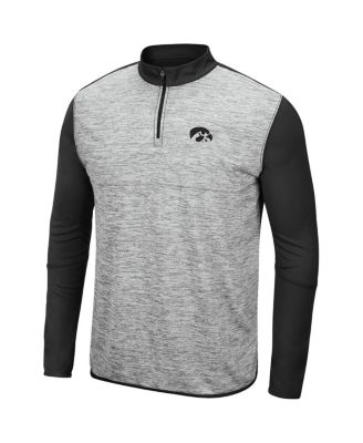Men's Heathered Gray, Black Iowa Hawkeyes Prospect Quarter-Zip Jacket