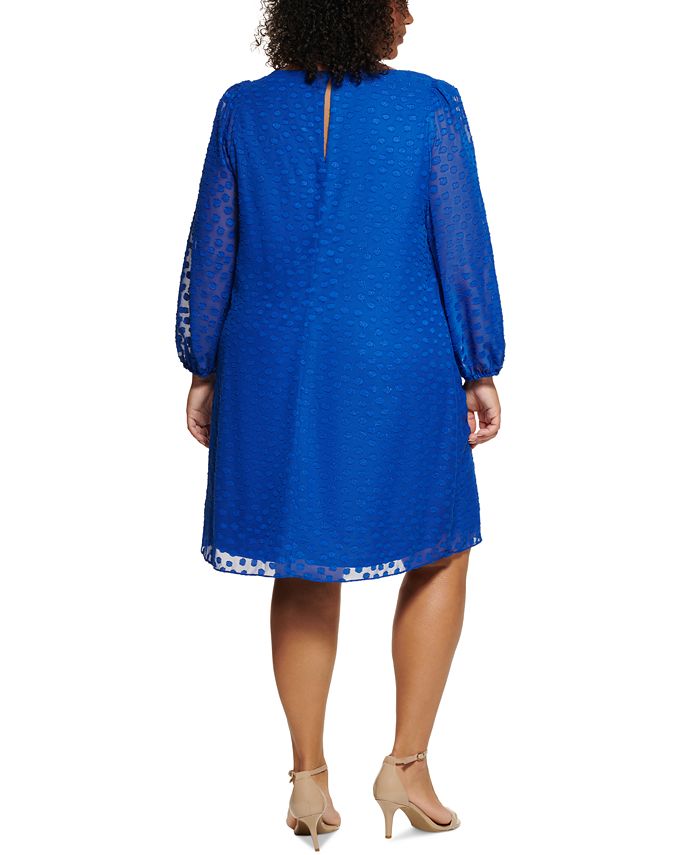 Jessica Howard Plus Size Clip-Dot Trapeze Dress - Macy's