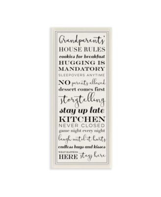 Grandparents House Rules Wall Plaque Art, 7" x 17"