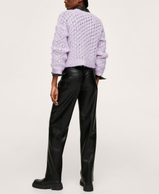 MANGO Women's Openwork Knit Cardigan