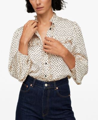 Women's Ruffles Printed Blouse