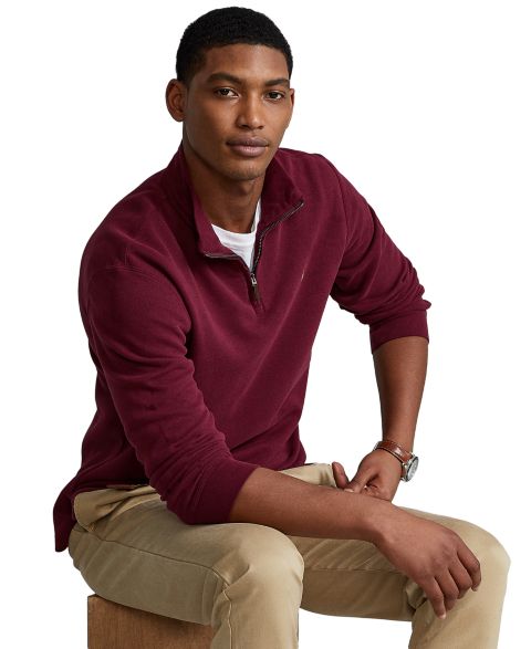 Мужской свитер Polo Ralph Lauren Big & Tall Estate-Rib Quarter-Zip Pullover, цвет: Меланжевый