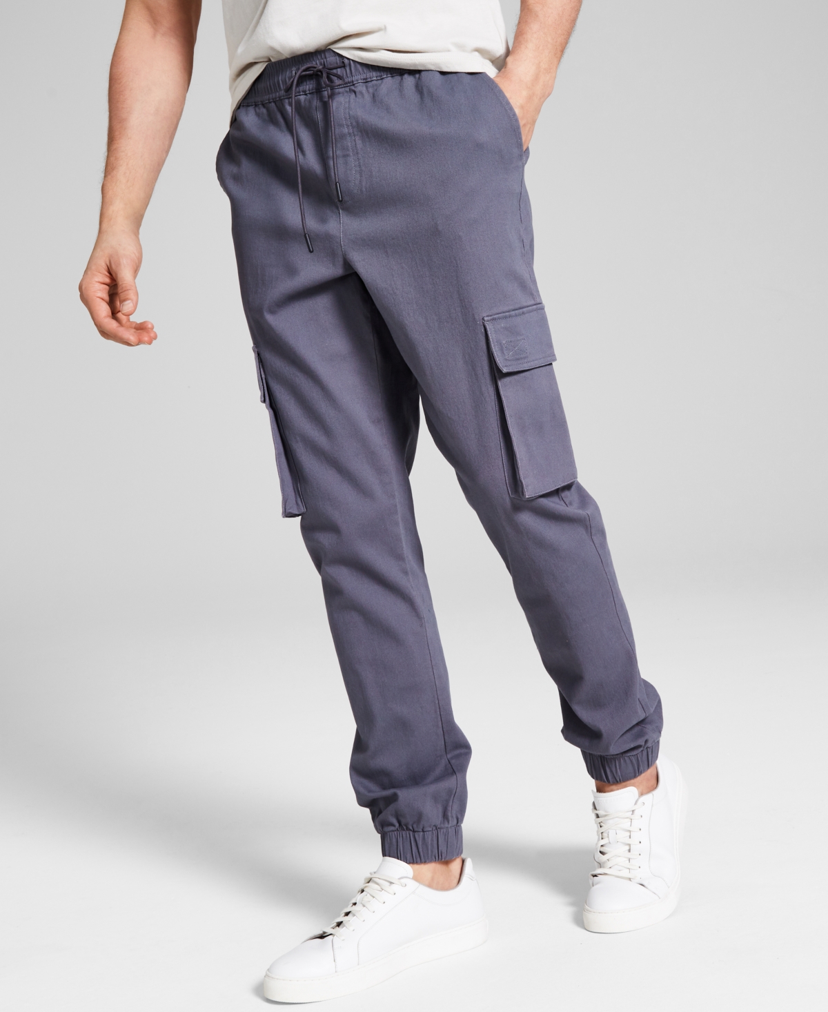 And Now This Men's Twill Cargo Pant In Charcoal