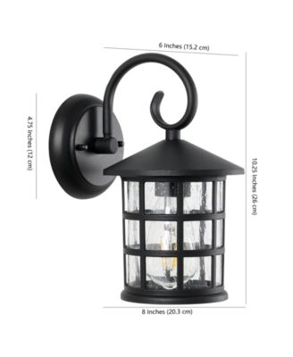 Cadiz 1-Light Cottage Rustic Scrolled Lantern LED Outdoor Lantern, Set of 2