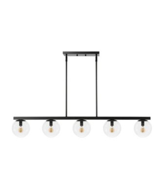 Luca Parisian 5-Light Modern Glam Iron Globe Linear LED Pendant
