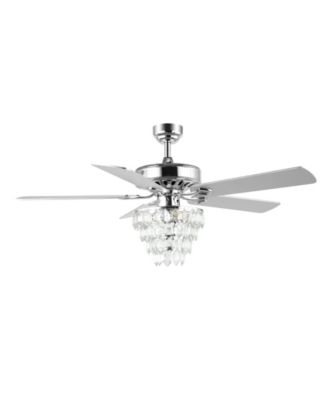 Mindy 3-Light Glam Modern Crystal Shade LED Ceiling Fan with Remote