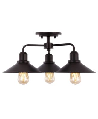 Calvin 3-Light Iron Industrial LED Pendant
