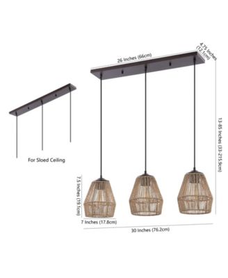 Ibiza Island 3-Light Bohemian Coastal LED Pendant