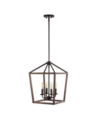 Oria 4-Light Iron Farmhouse Industrial Lantern LED Pendant