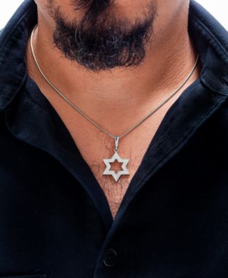 Men's Diamond Star of David 22" Pendant Necklace (1/2 ct. t.w.)