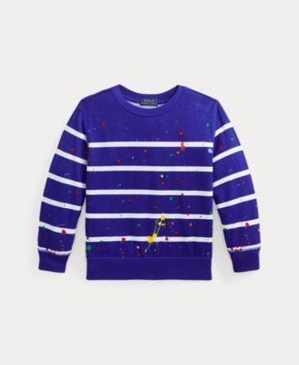 폴로 랄프로렌 Polo Ralph Lauren Little Boys Paint Splatter Spa Terry Sweatshirt,Active Royal
