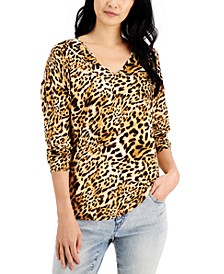 Women's Cheetah-Print Tunic, Created for Macy's