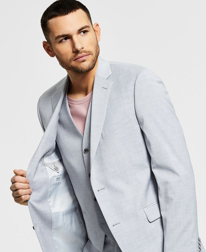 Alfani - Men's Slim-Fit Stretch Light Gray Solid Suit Jacket