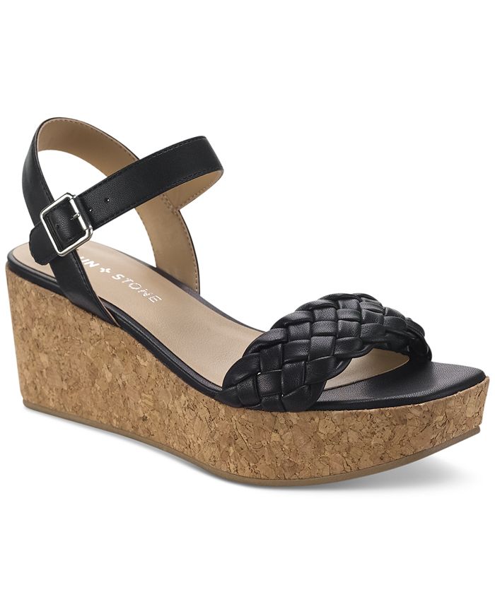 Sun + Stone Allvina Woven Wedge Sandals, Created for Macy's - Macy's