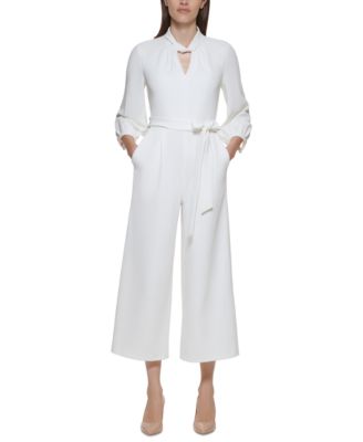Calvin Klein - Balloon-Sleeve Twist-Neck Jumpsuit