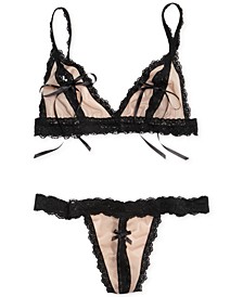 After Midnight Racy Illusion Bralette and Crotchless G-String