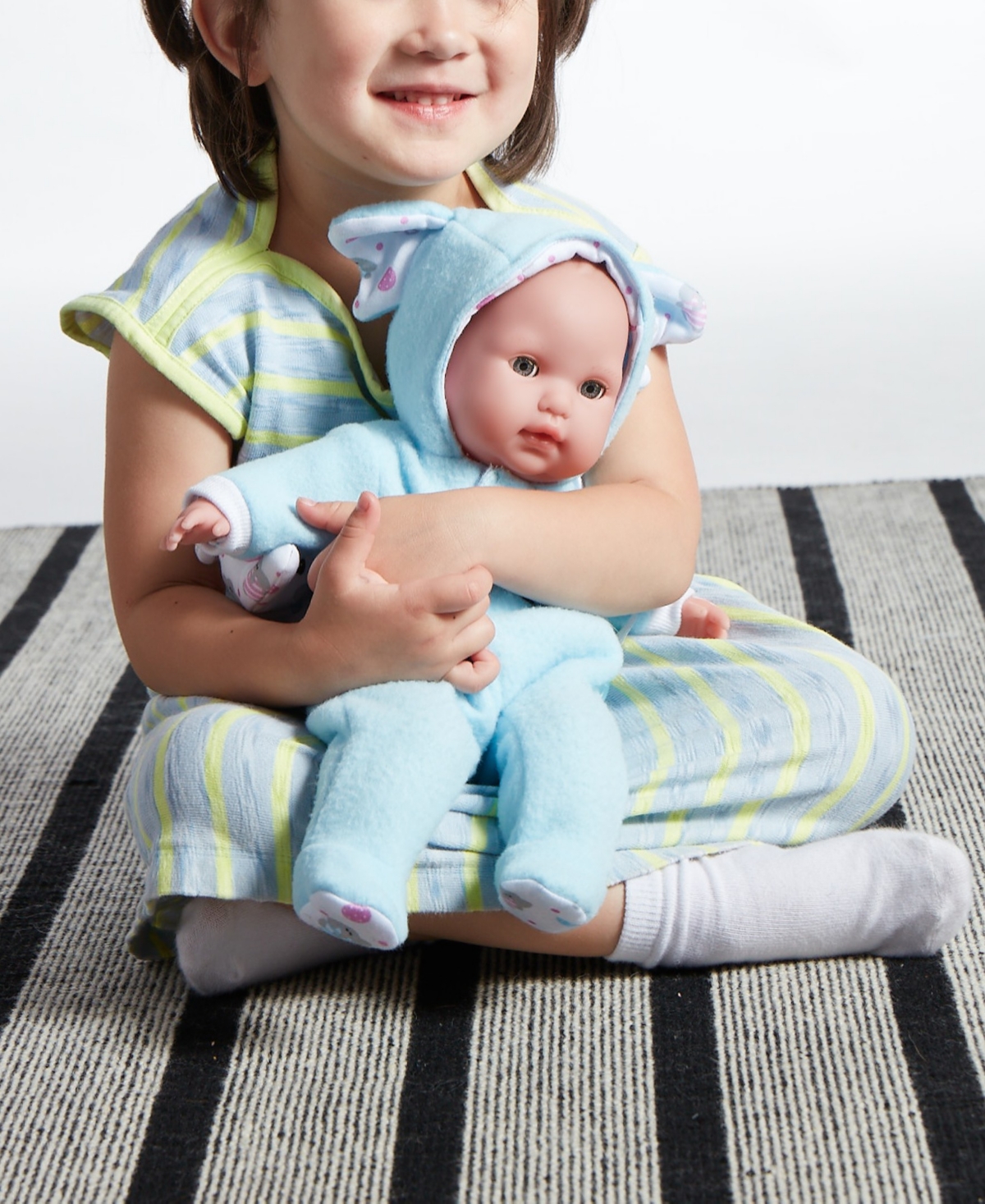 JC TOYS BERENGUER BOUTIQUE 15" SOFT BODY BABY DOLL ELEPHANT BLUE OUTFIT 