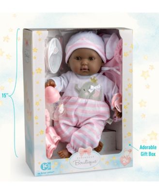 Berenguer Boutique 15" African American Baby Gift Set, 11 Pieces