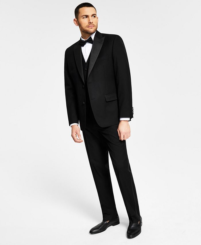 Alfani Men's Classic-Fit Stretch Black Tuxedo Separates, Created for ...