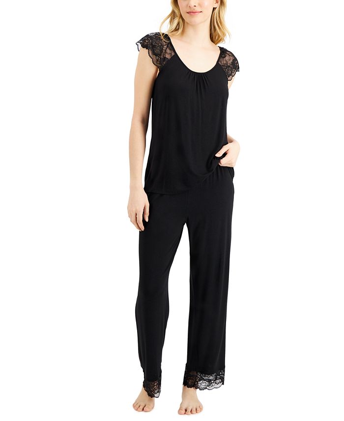 Charter Club Cotton Lace-Trim Pajama Set, Created for Macy's - Macy's