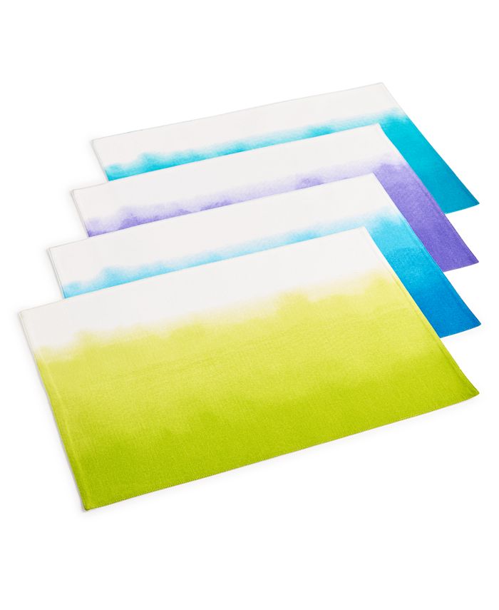 Elrene Assorted Ombré Tie Dye Fabric Placemats, Set of 4 Macy's
