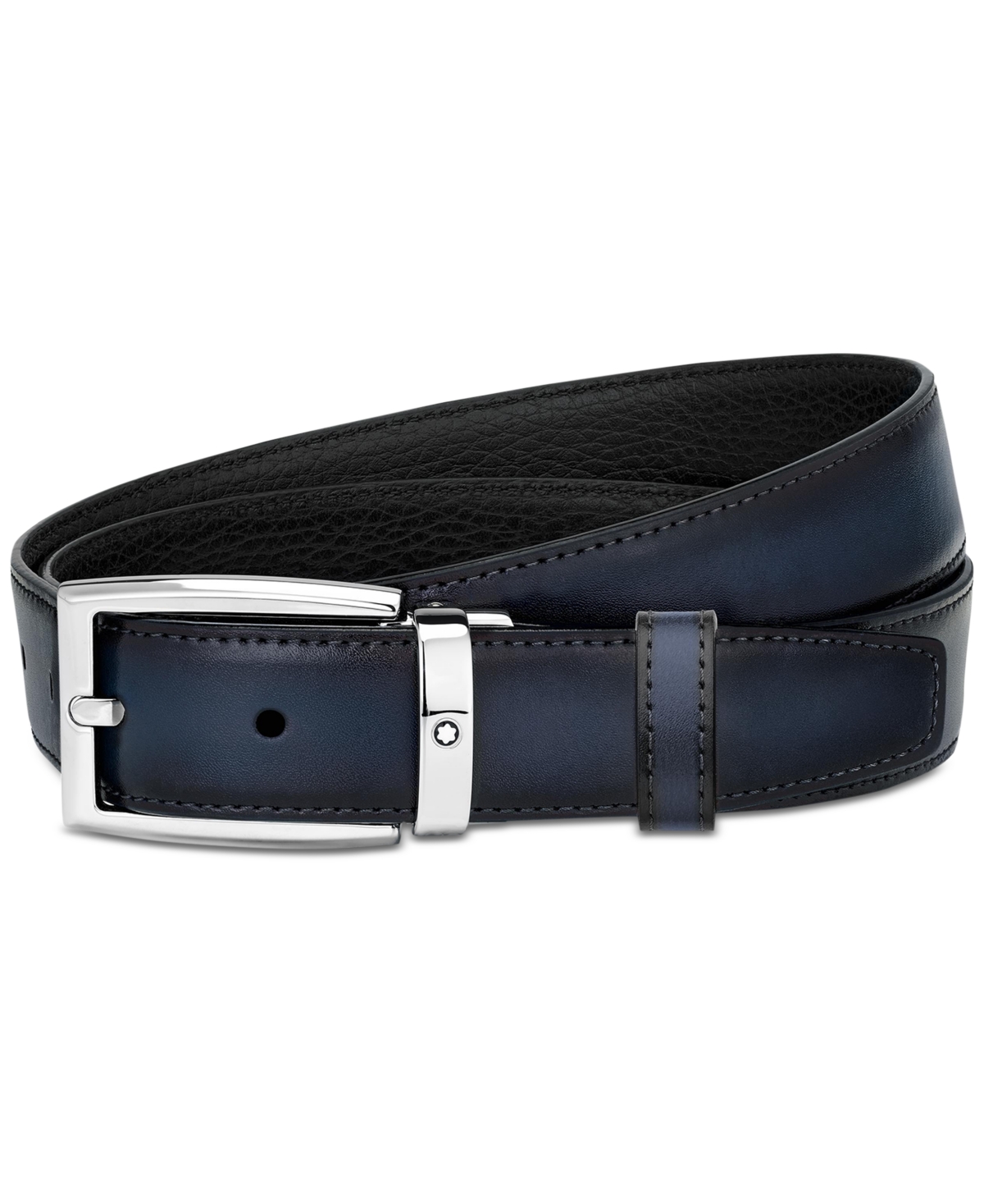 Montblanc Leather Pin Buckle Belt In Black,blue