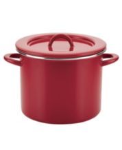 Cook N Home Nonstick Stockpot with Lid 10.5-Qt, Professional Deep Cooking Pot Canning Cookware Stock Pot with Glass Lid, Marble Red