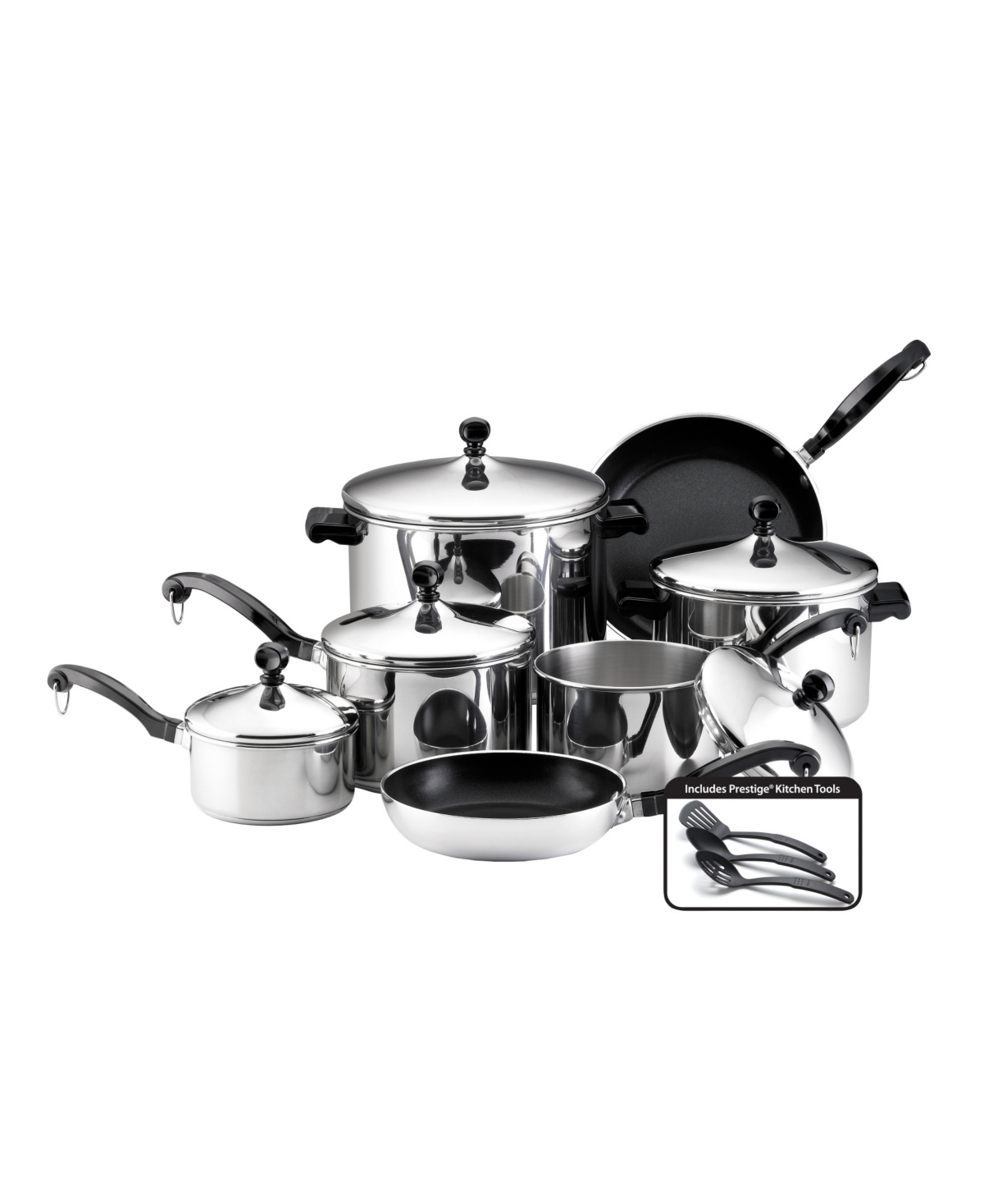 Farberware Classic Stainless Steel 15-Pc. Cookware Set