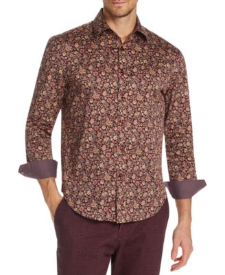 Tallia - Men's Slim-Fit Performance Stretch Floral-Print Shirt