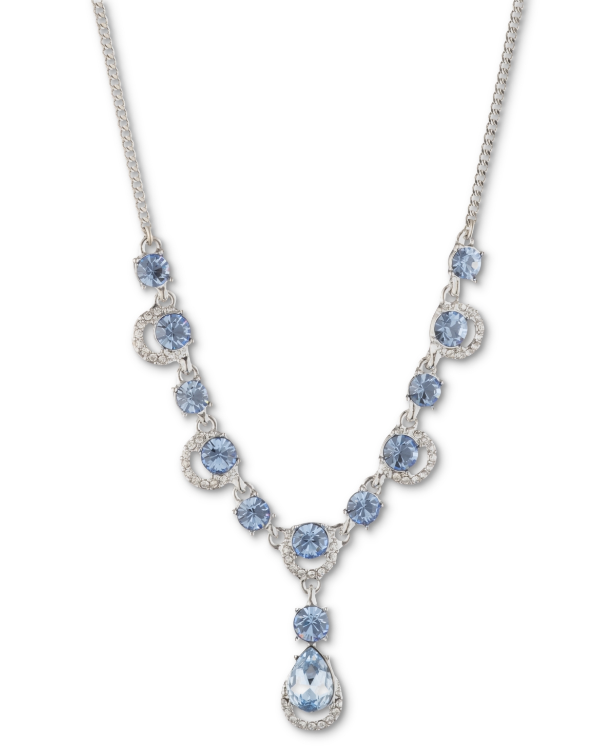 Givenchy Crystal Lariat Necklace 16 3 Extender In Blue Modesens
