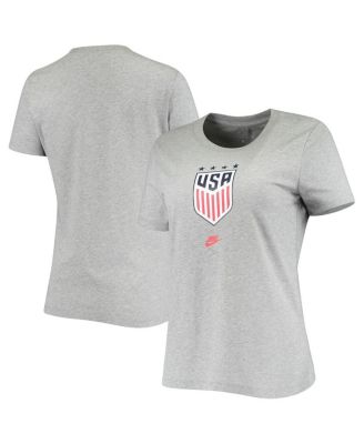 Women's Heathered Gray USWNT 4-Star Crest T-Shirt