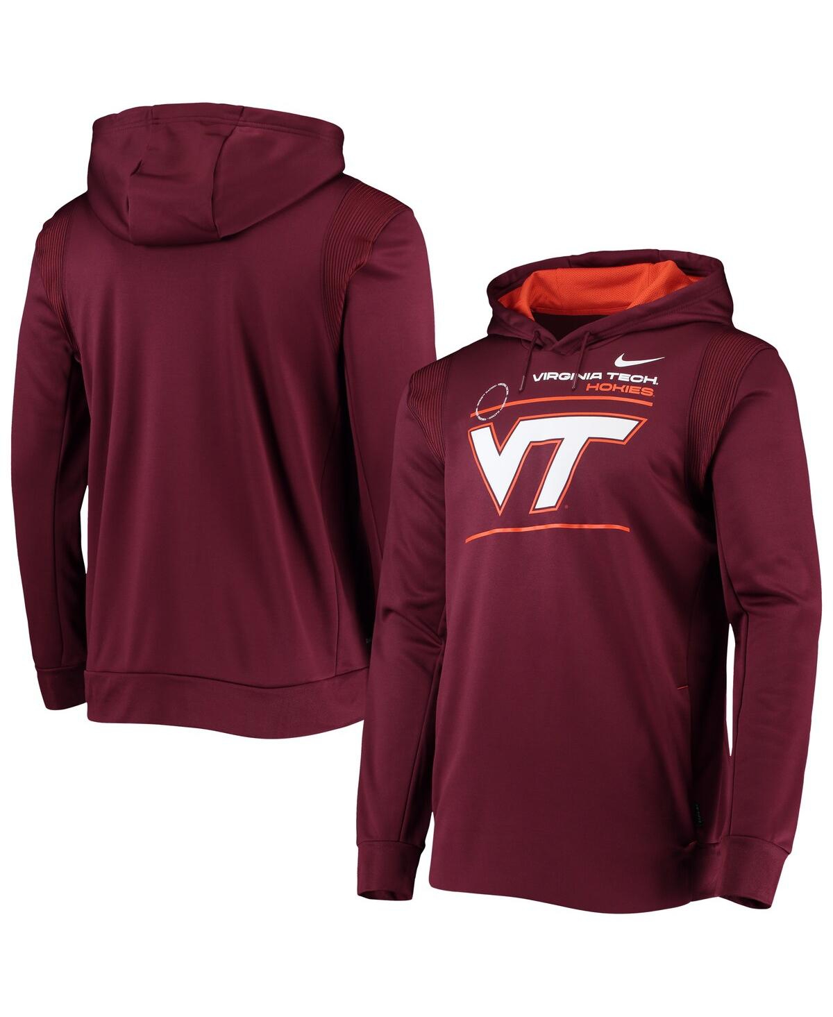 Men'sVirginia Tech Hokies 2021 Team Sideline Performance Pullover Hoodie - Maroon